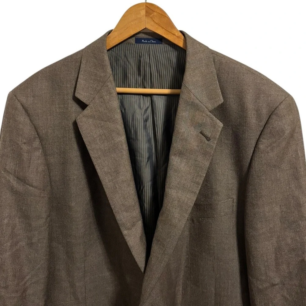 Turnbury Sport Coat Brown Silk Wool Blend Two Button Classic Academic Career 46R